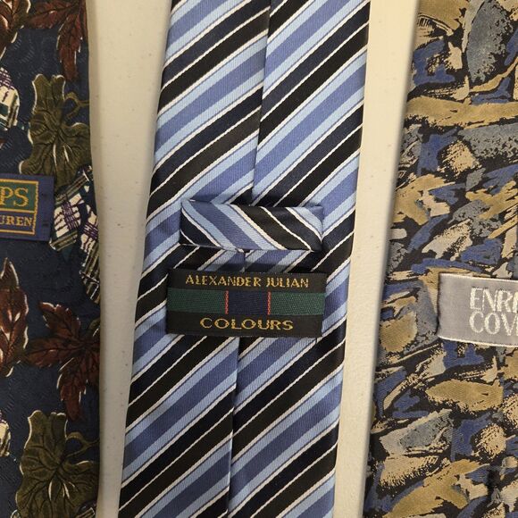 Lot 6 Men's Ties Silk or Polyester Wearable Craft Quilting Multi Colors - Picture 15 of 16